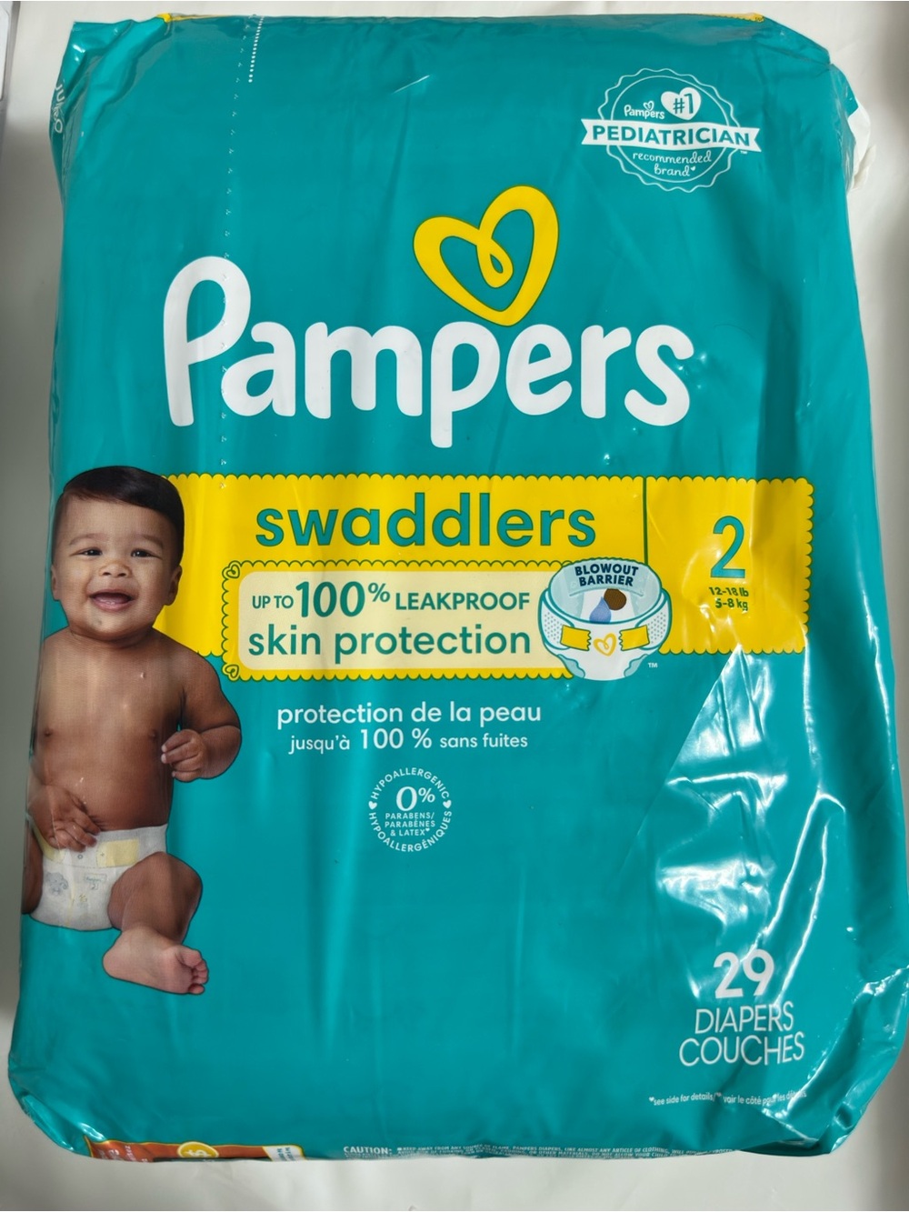 Swaddlers Size 2 Teal Baby Diapers - 29 Count